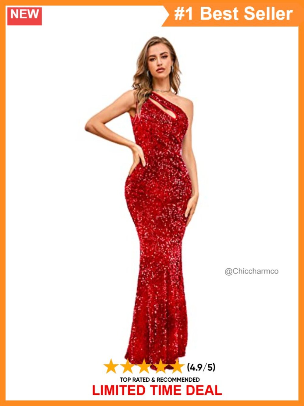 Sequin Bodycon Sleeveless Maxi Dress One-Shoulder Mermaid Formal